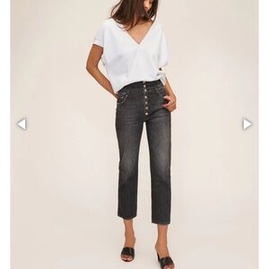 marissa webb turner II high waist corset jean in faded black stone wash size 25